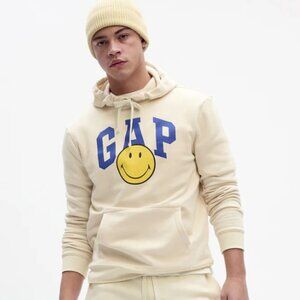 GAP Smiley Hoodie Pullover / Men's Large / Fleece lined